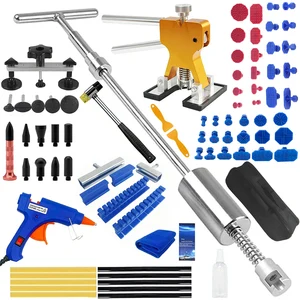 Dent car repair tools, T-Barra extractor, gold elevator, slide hammer, paintless workshop, automotive, mechanics, subste removal from the body 11 Main Sales Hammer Gold - №1