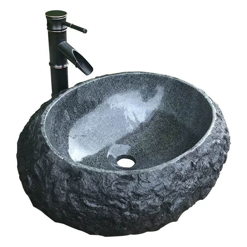 

Retro Stone Wash Basin Outdoor Marble Table Basin European Style Toilet Art Washbasin Personality Wash Basin