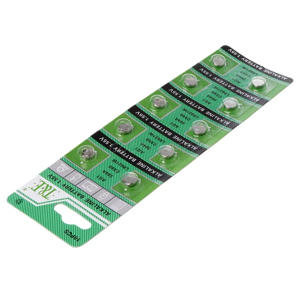 Alkaline Button Cell Battery AG1 1.55V 10PCS, LR621 SR621SW 364 621 LR60 CX60 Coin Batteries For Watch Stable Power Replacement