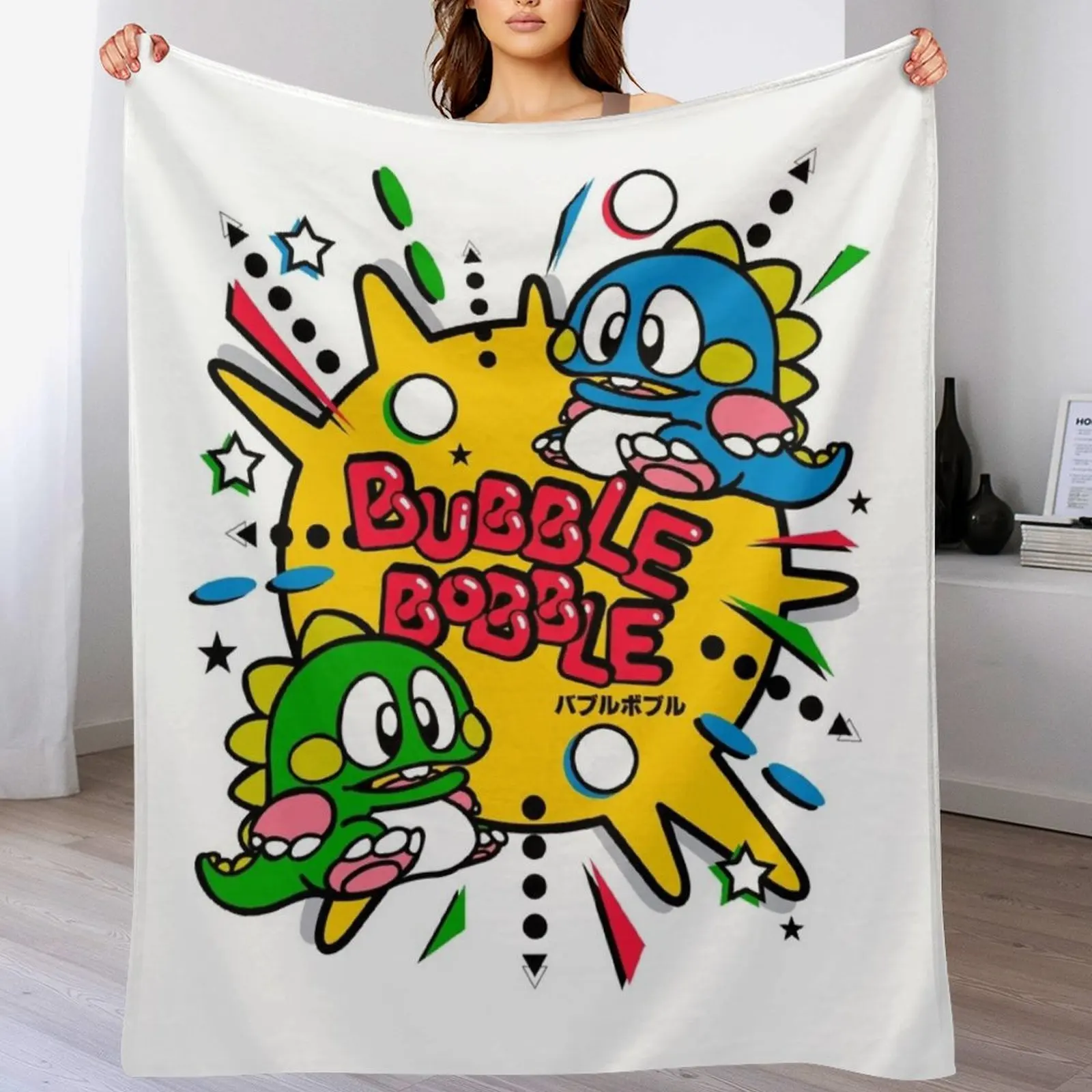 Bubble Bobble Throw Blanket Flannel Bed Fashionable Flannels Blankets