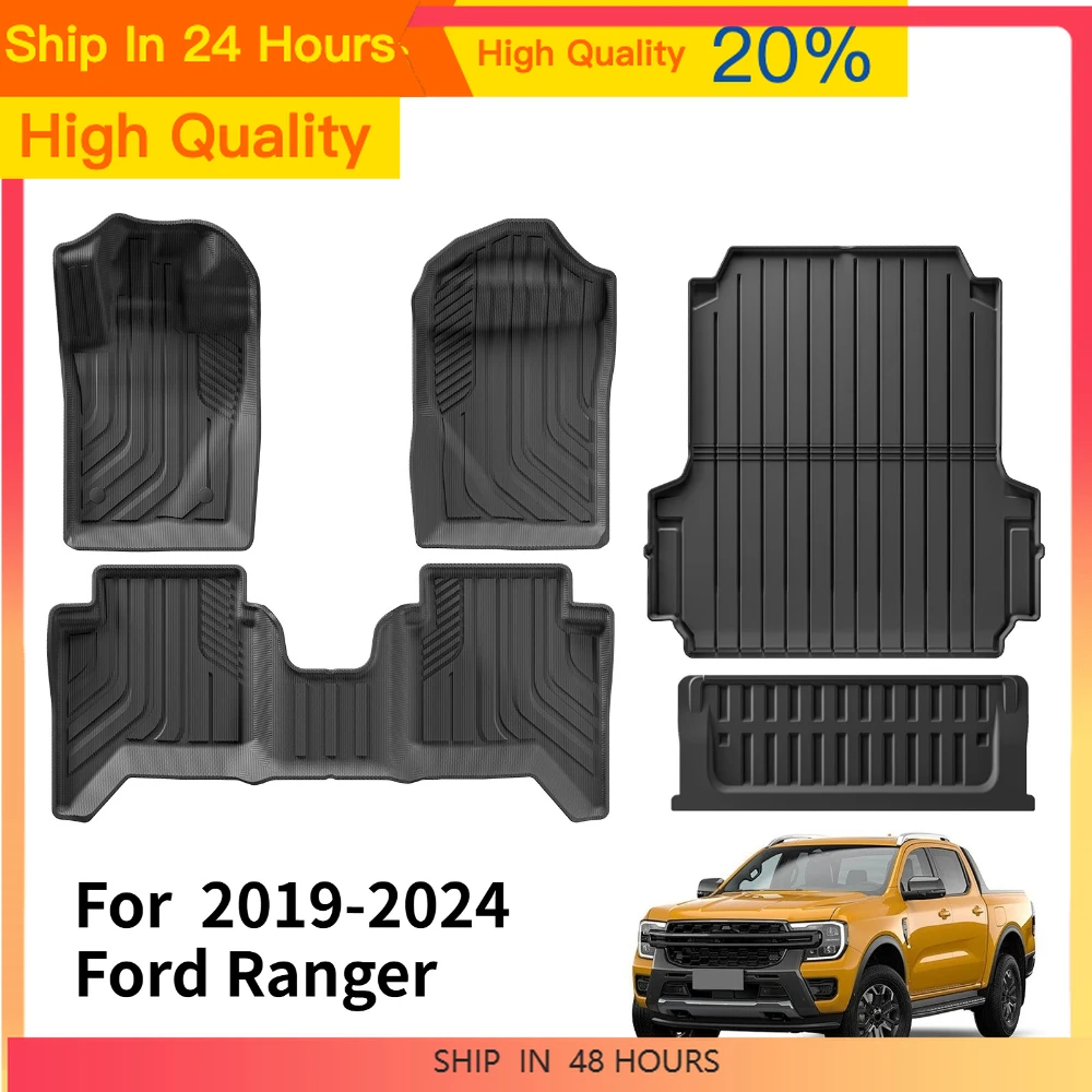 Автомобиль для Ford Ranger Ute 2019-2024 годов, коврик для заднего кровати из ТПЭ с левым рулем.