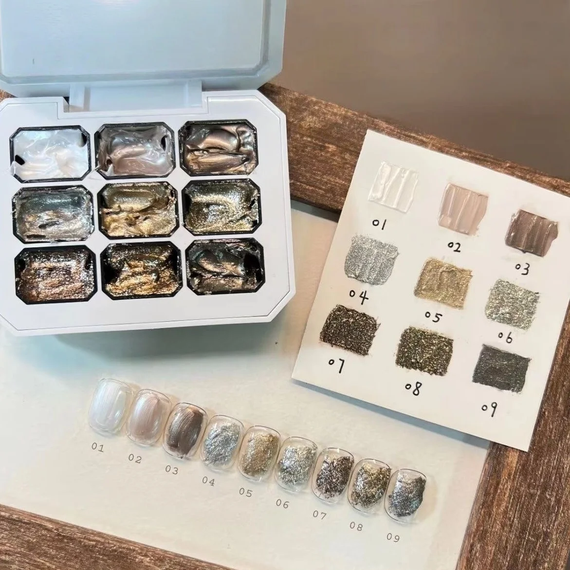 9 Grid Solid Nail Polish, Metal Fairy Powder, UV Gel, DIY Nail, Vintage Solid Nail Polish - view 4