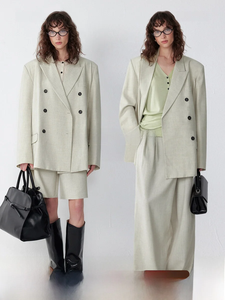 

High Luxury Twill Patterned Suit Set with Mistaken Buttoning Long ape Design Ele Profional Women's Skirt Set