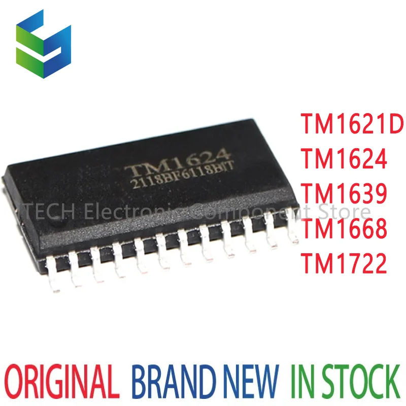 

5Pcs 100% New TM1621D TM1624 TM1639 TM1668 SM1668 TM1722 SOP24 LED Driver IC Chip In Stock