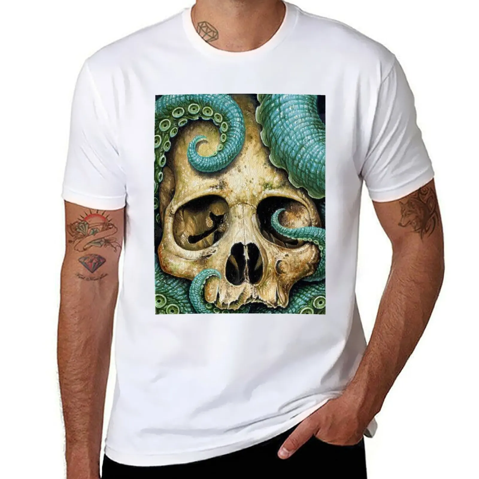 

for shirts t shirts funny humor t cotton pack skull T-Shirt man dark tentacle