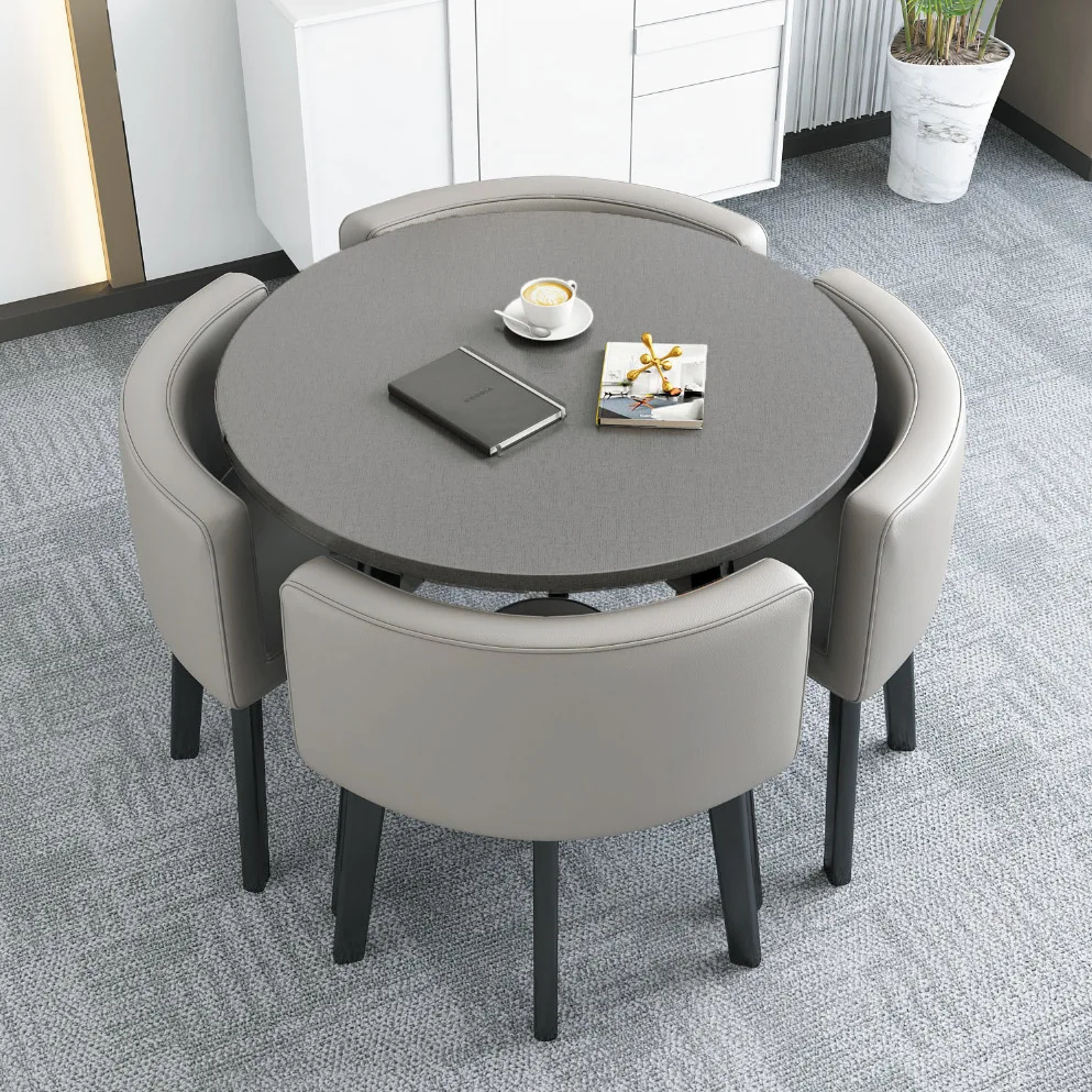 

Round Dining Table Set with 4 Chairs Round Dining Table Chinese Factory Luxury 90cm Diameter Table for Kitchen
