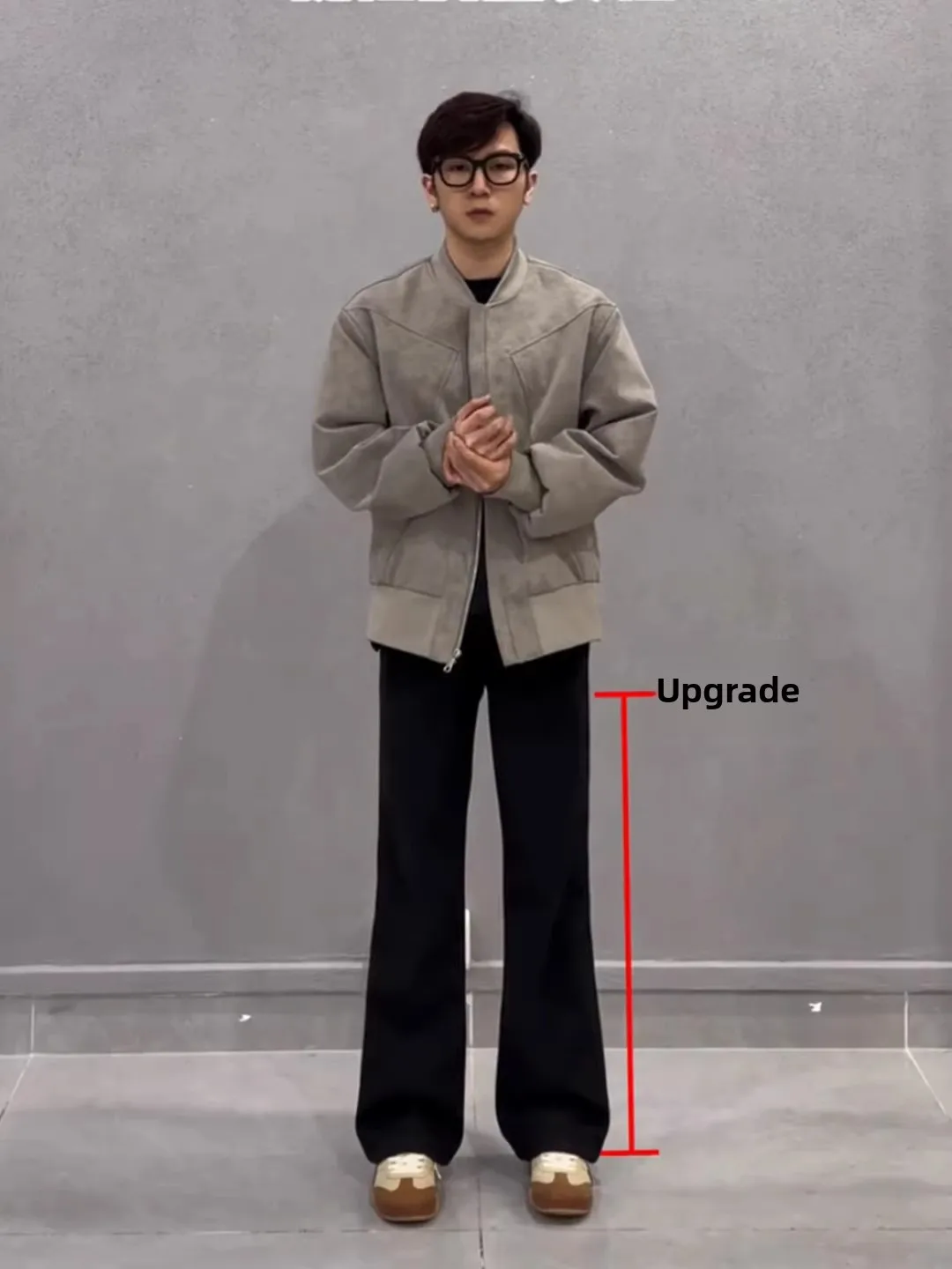 

Bla Fce Lined Slim Fit Straight Leg Jeans Men's Autumn Winter Small Size Enhanced Length Knee Bell Boots Casual Faion