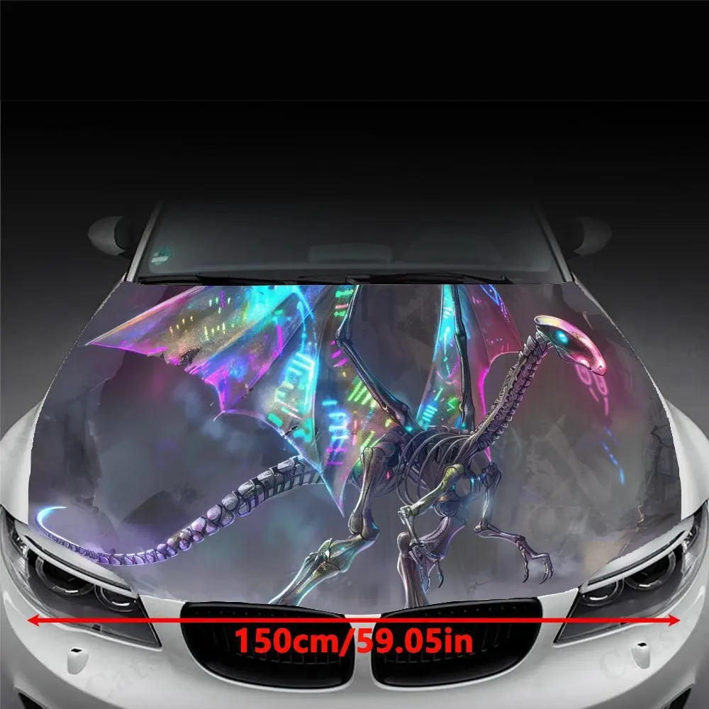 Radiant - Light Spirit Pterosaur car hood stickers, waterproof self-adhesive, scratch resistant, easy to stick, durable car PVC