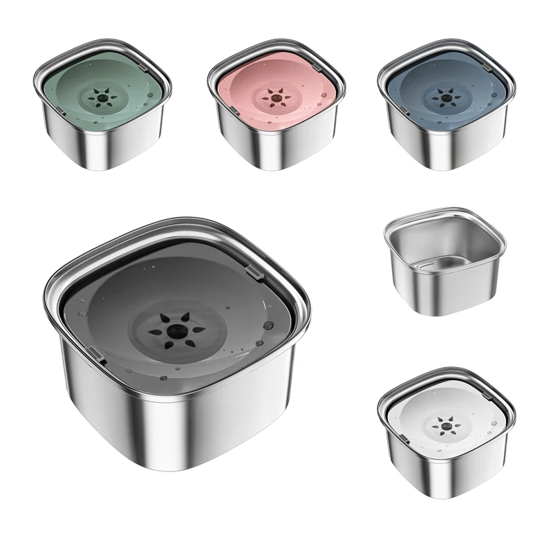 

3L Dog Water Bowl 101Oz Stainless Steel Dog Bowl No Spill Large Capacity Dog Food Water Bowl Slow Water Feeder