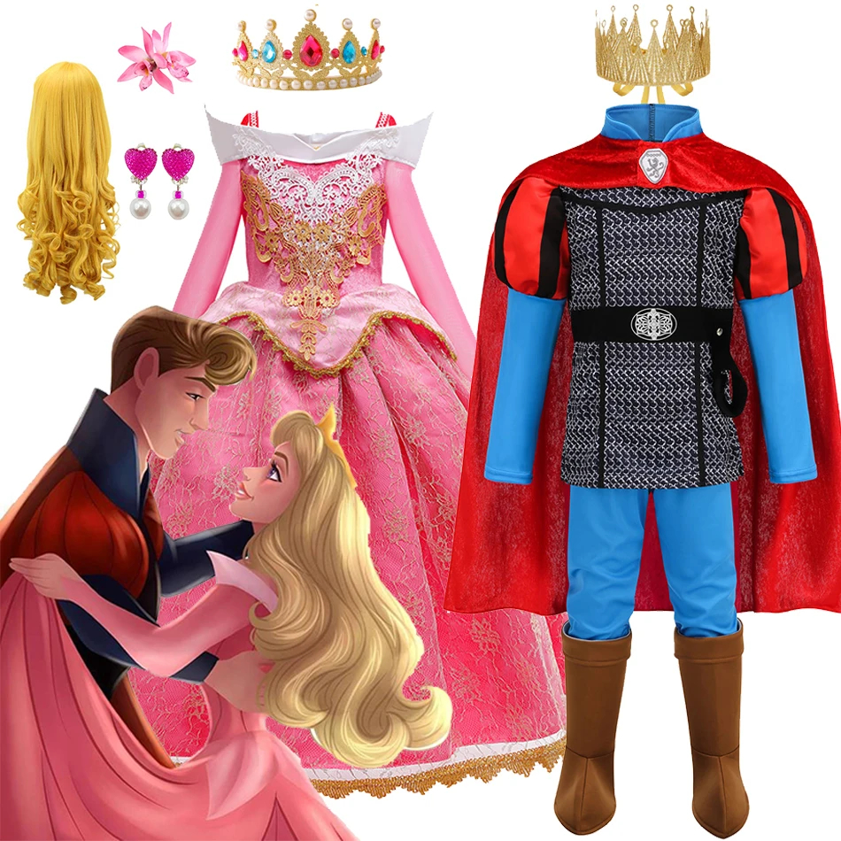 Disfraz de Príncipe Philip para niños, cuentos de hadas, Bella Durmiente, princesa Aurora, trajes de vestir, ropa para el escenario para niños, conjuntos de lujo