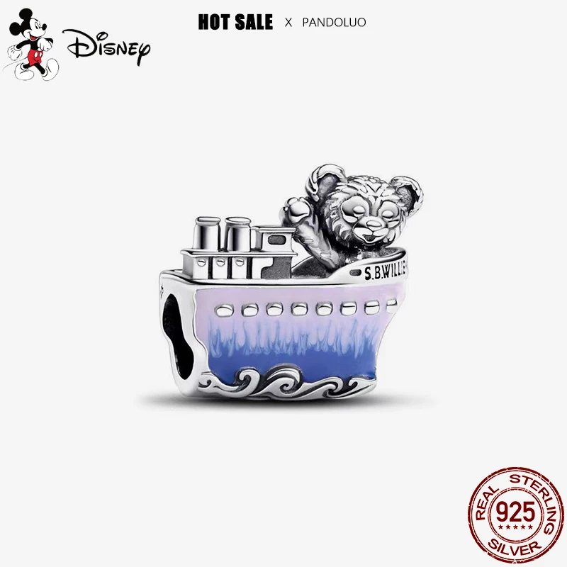Disney New Cargo Ship Bear Shape Charm Bead Fits Pandora Bracelet Necklace For Women Silver Pendant Beads DIY Fine Jewelry Gift image 2