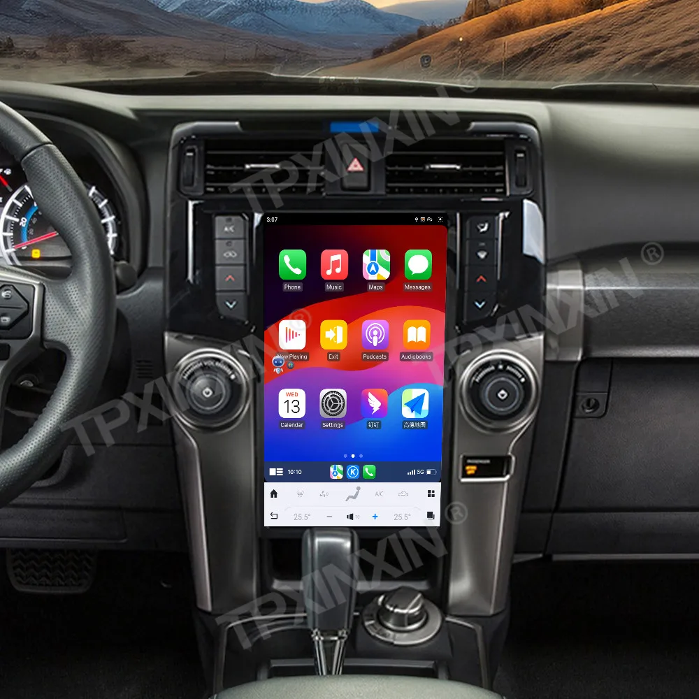 13.6 بوصة لتويوتا 4 عداء 2009 إلى 2019 سيارة أندرويد 13.0 carplay نظام تحديد المواقع والملاحة السيارات شاشة تعمل باللمس مشغل وسائط متعددة رئيس وحدة #3