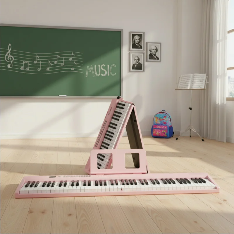 88‑Key Portable Foldable Electronic Piano Touch‑Response Built‑in Speaker USB Type‑C 200 Tones Rhythms Keyboard for  Practice