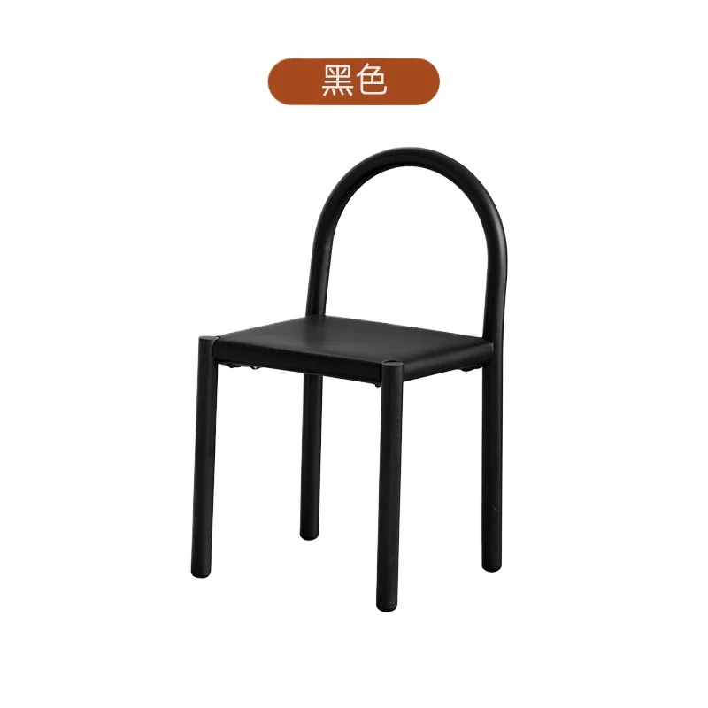 

Nordic dining wrought iron chair designer saddle leather equal chair negotiation home simple creativity