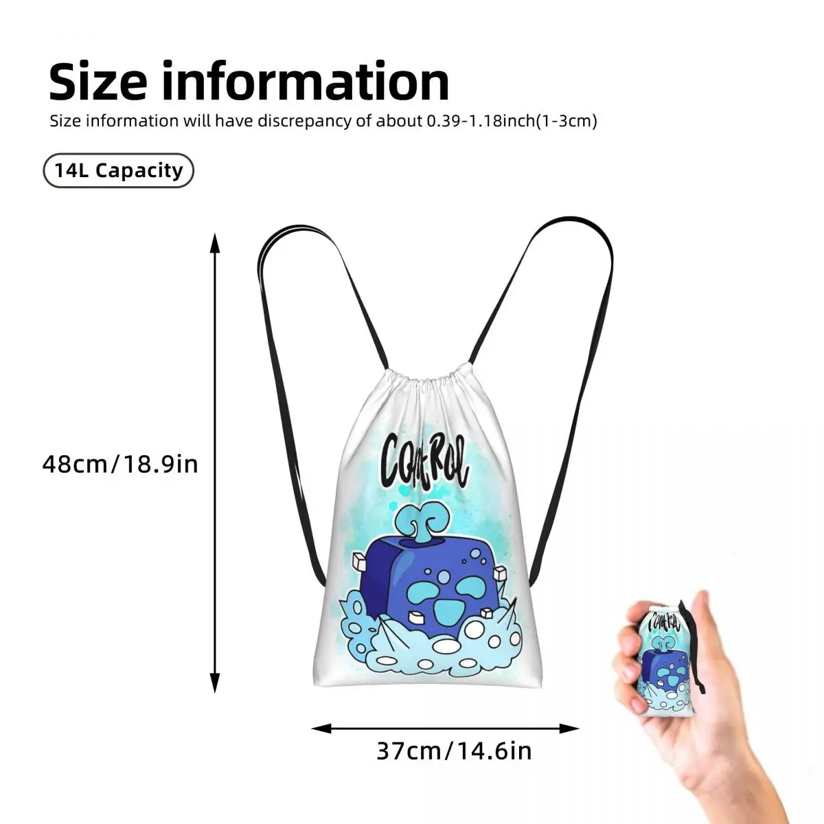 Control Blox Fruits Drawstring Backpack Sports Gym Bag Lightweight Foldable Storage Drawstring Bag for Men Women