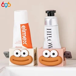 Cartoon Manual Squeezers Toothpaste Home Bathroom Facial Cleanser Rolling Squeeze Clip Seat Holder Toothpaste Stand Cute