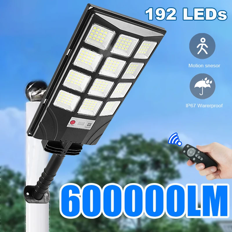 

Solar Lights Outdoor 192 LED Sensor Motion Light With Remote Control Solar Garden Lamp IP67 Waterproof Security Street Yard Lamp