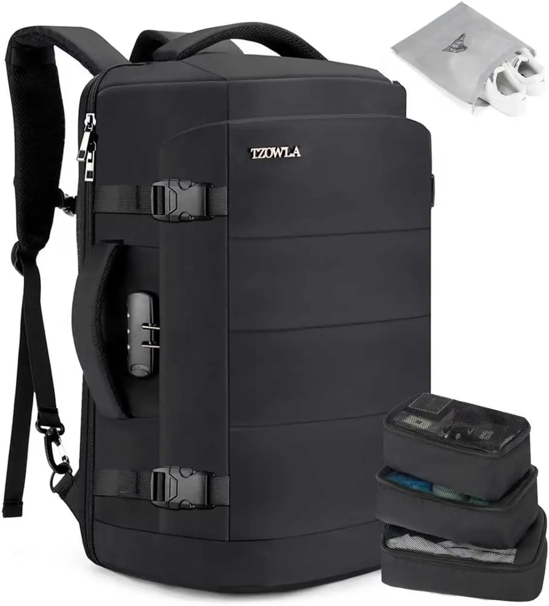 

40L Expandable Travel Laptop Backpack for Men and Women, Airline Approved with Anti-Theft Design and Large Water Bottle Pocket