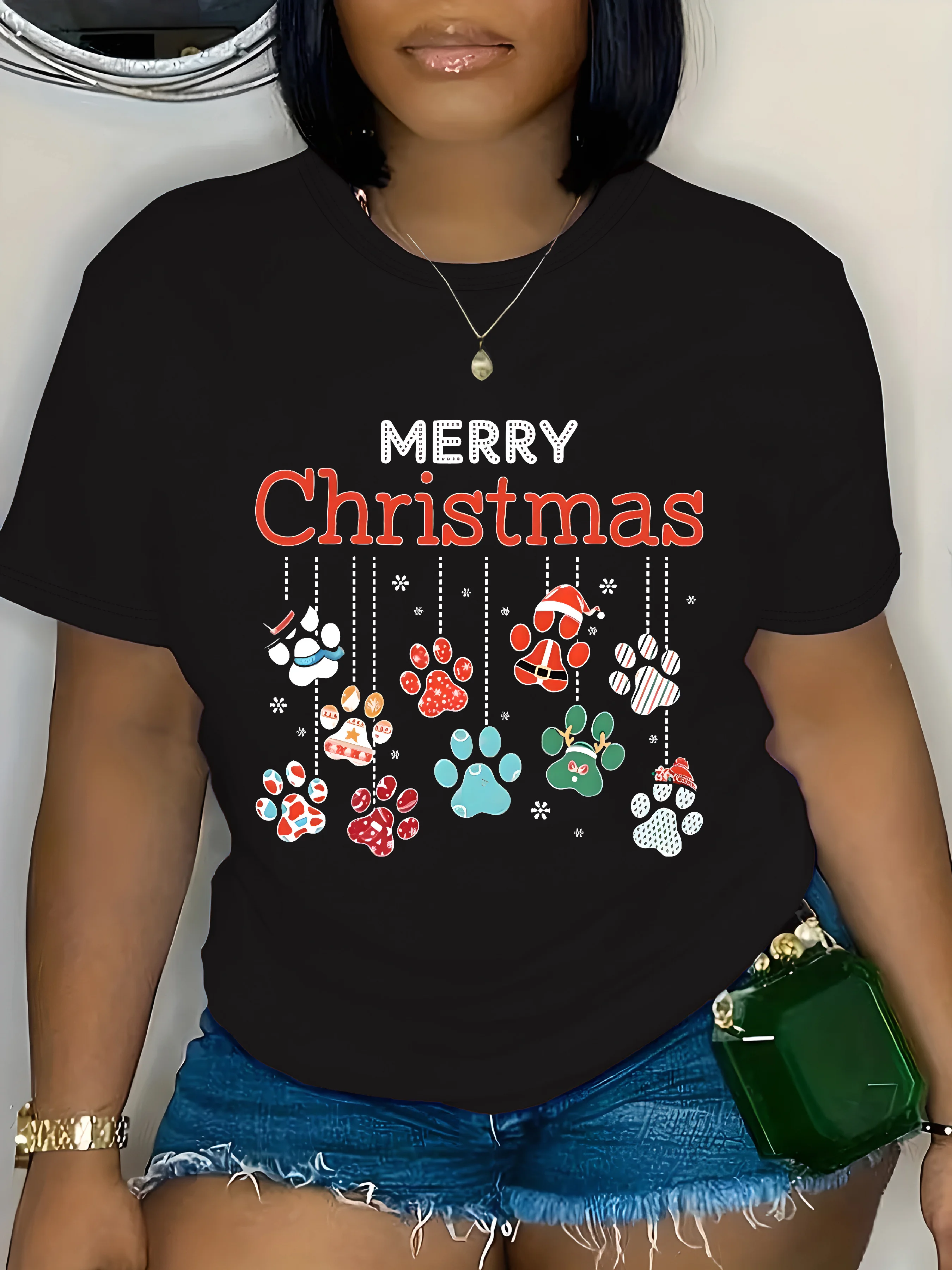 Merry Christmas T-Shirt Summer Women Tracksuit O-Neck Short Sleeve Tops Casual Breathable Sportswear Harajuku Fashion Streetwear