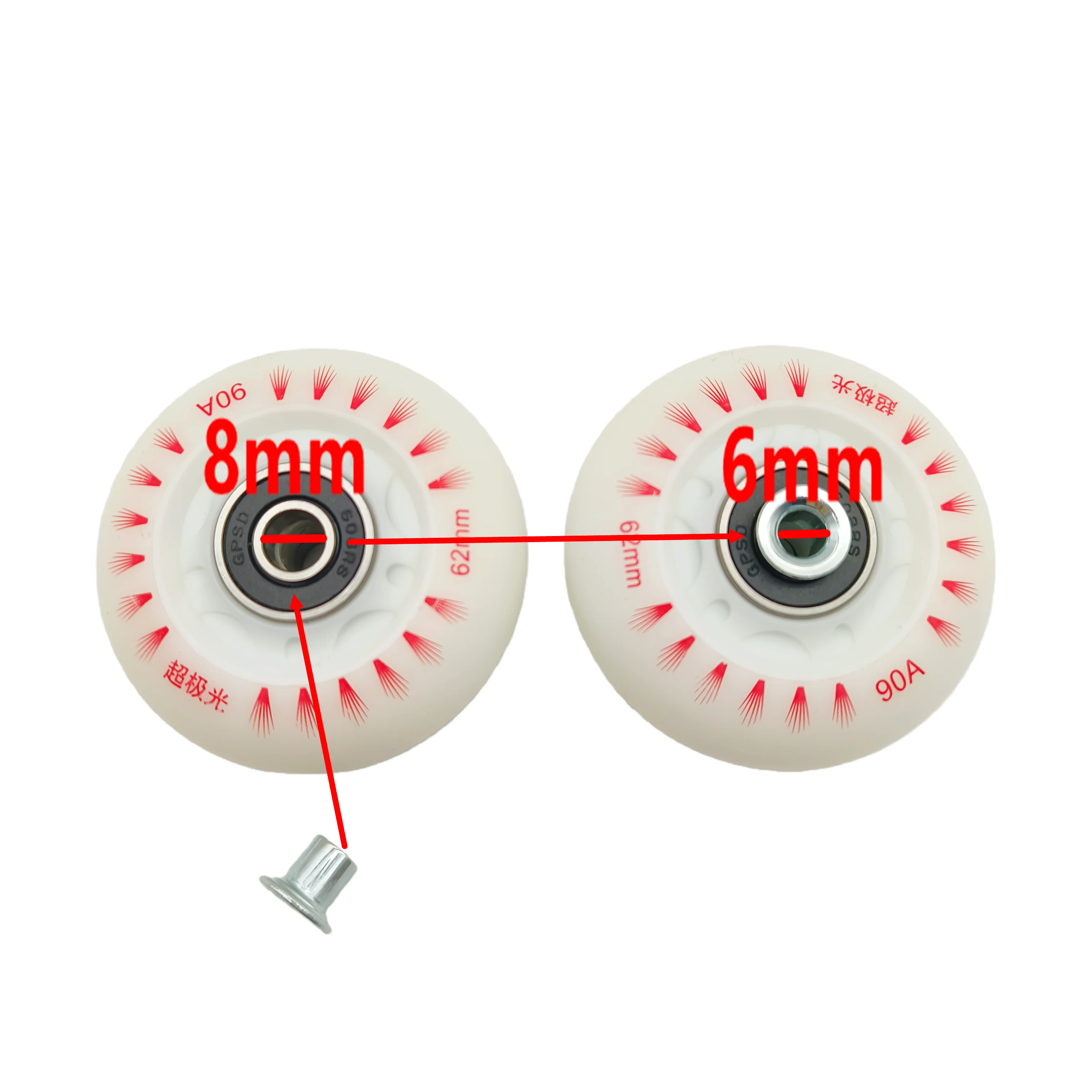 Świecące kółka do wrotek, kółka z podświetleniem, 62mm 64 68 70 MM 90A 8 sztuk / zestaw — zdjęcie 2