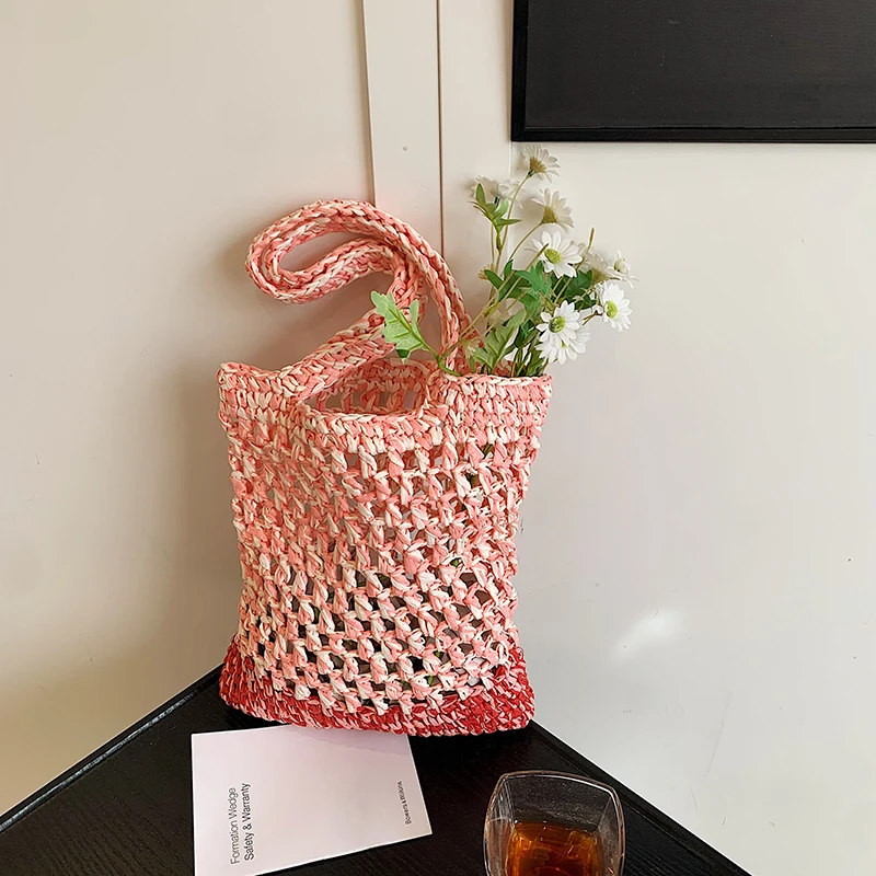 

Fabric Zipper Large Capacity Casual Tote Hollow Out Spring New Female Bags on Sale 2025 Fashion Solid Color Simple Handbags