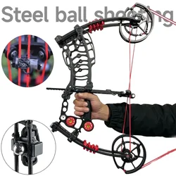 Compound Bow Adjustable 30-70lbs Weight Shooting Steel Ball Draw Archery Sets  Left Right Hand Hunting Bows Adults Beginners Kit