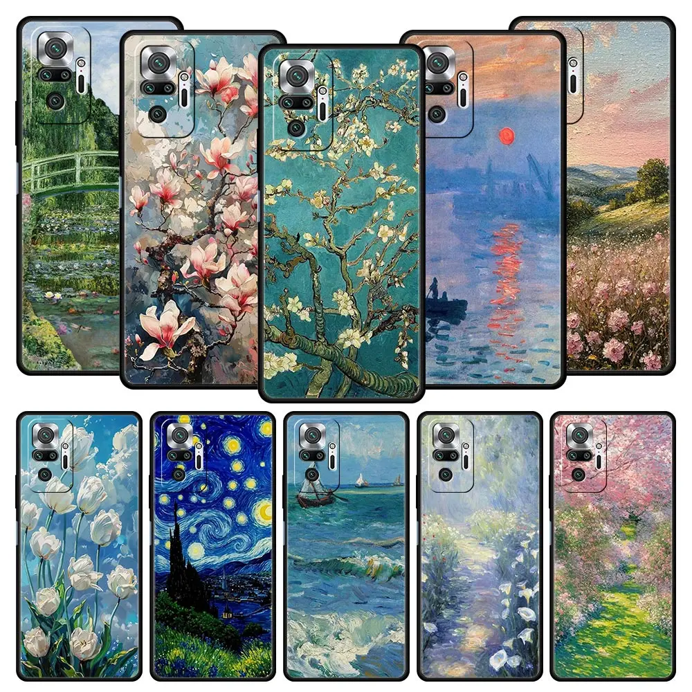 Claude Monet Garten-Kunst-Handyhülle für Xiaomi Redmi Note 15 14 13 12 4G 9 10 11 Pro Plus 5G 14C 13C 12C 10C Weiche TPU-Hülle
