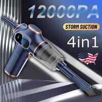 12000PA 4 in 1 Car Vacuum Cleaner Wireless Air Blower Strom Suction Cleaning Machine Portable Interior Car Cleaning For Car Home