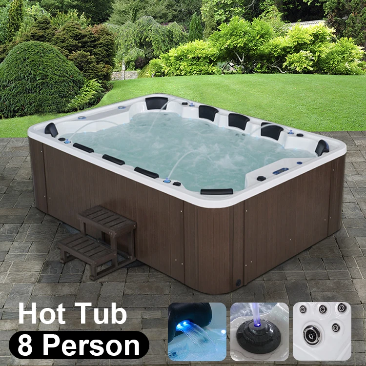 8 person sitting europe luxury hotel backyard pools hydrotherapy rectangular outdoor spa hot tub