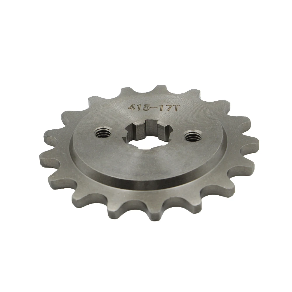 415 Chain Front Sprocket 17mm Spline Shaft 14T 15T 16T 17T Motor Bike Sprocket With Lock Plate Nut For Pit Dirt Bike ATV Quad
