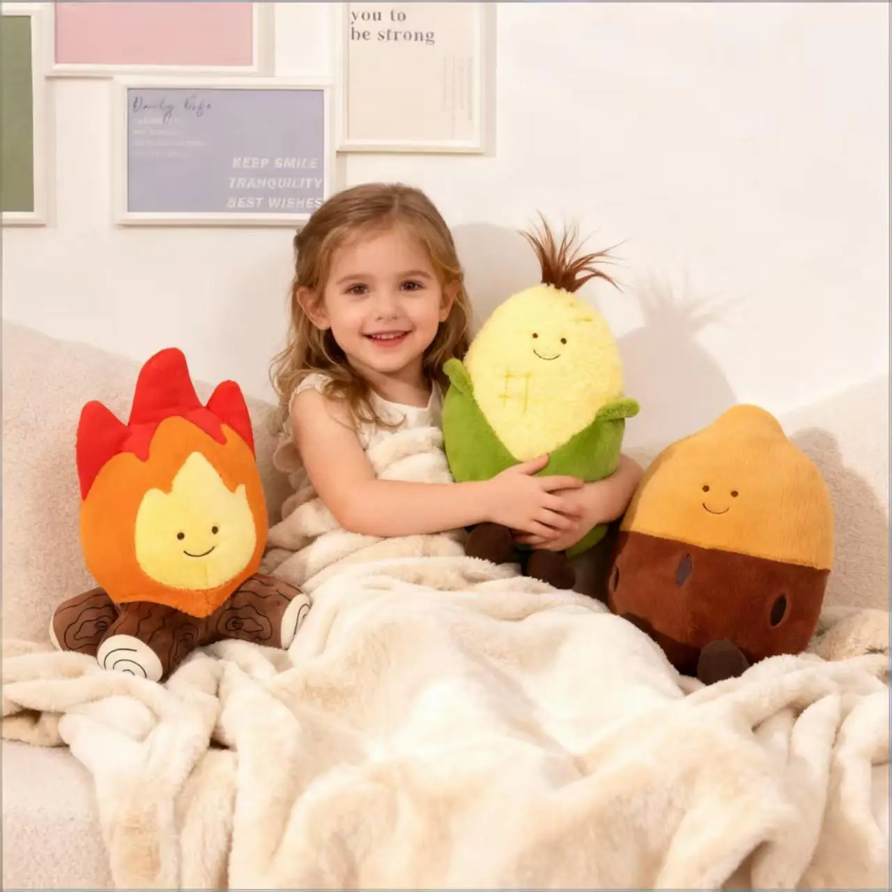 

Simulation corn, sweet potato, bonfire figurine plush toy doll, sofa decoration item, cute throw pillow, gift for children