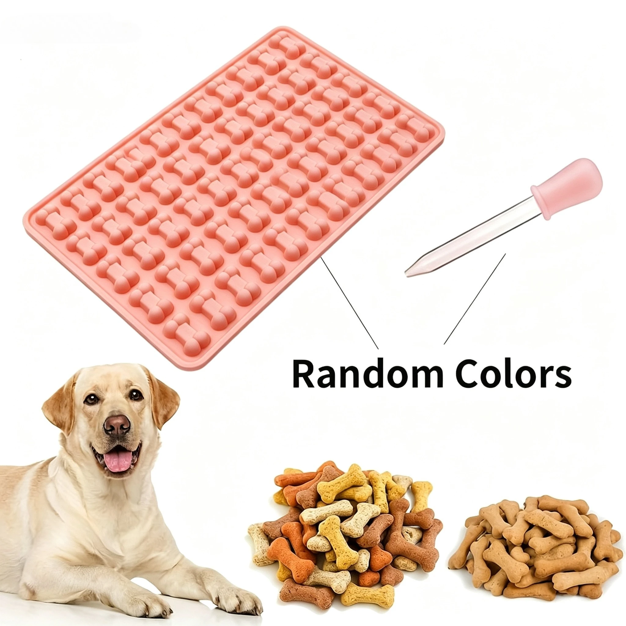 2 Moldes de Silicone para Petiscos de Cachorro - Mini Molde em Formato de Osso para Biscoitos, Chocolate, Cubos de Gelo e Doces para Petiscos de Animais de Estimação