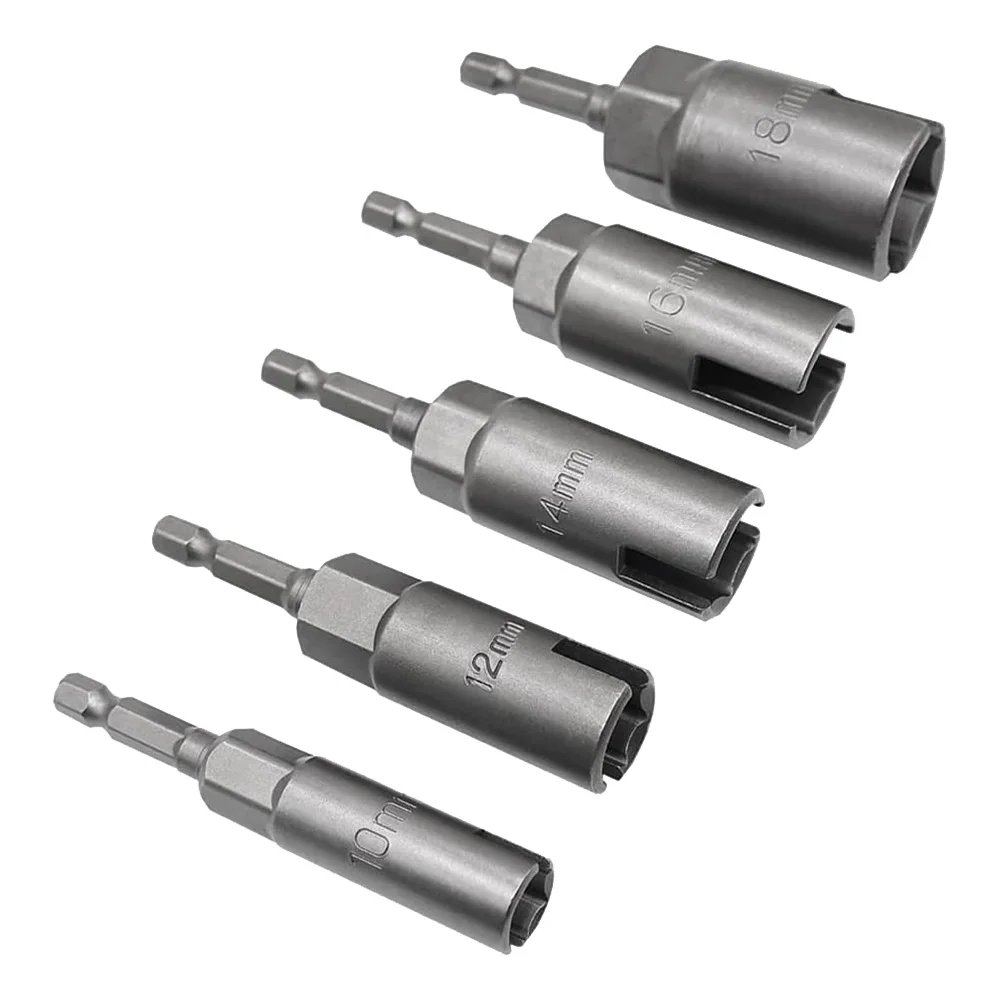 ABWZ-5 PCS Steel Power Wing Nut Driver Set With 1/4 Inch Hex Shank Slot Wing Nuts Drill Bit Socket Wrenches Tools Set For Panel