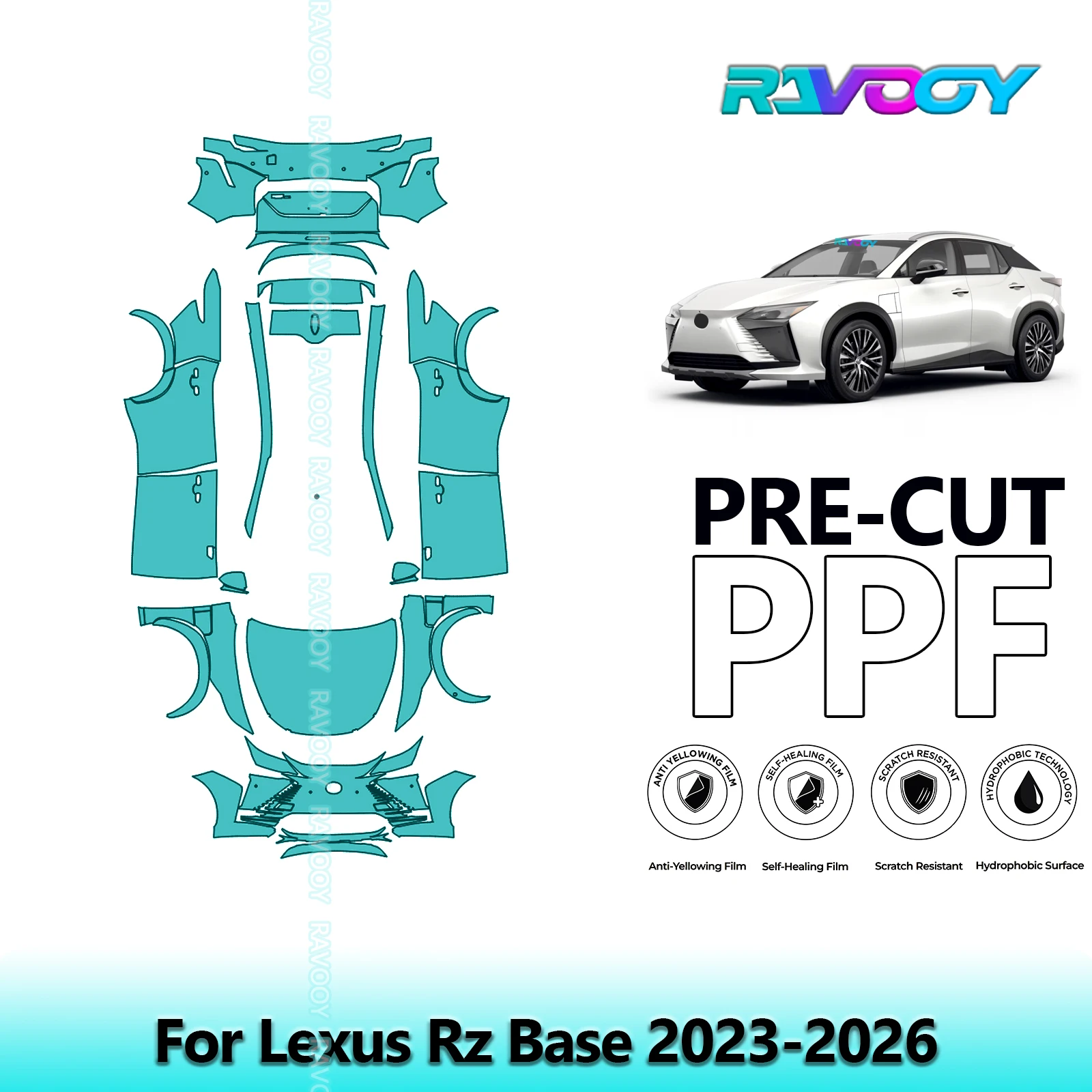 

For Lexus RZ Base 2023-2026 Full Vehicle 8.5Mil Precut PPF Kit Paint Protection Film