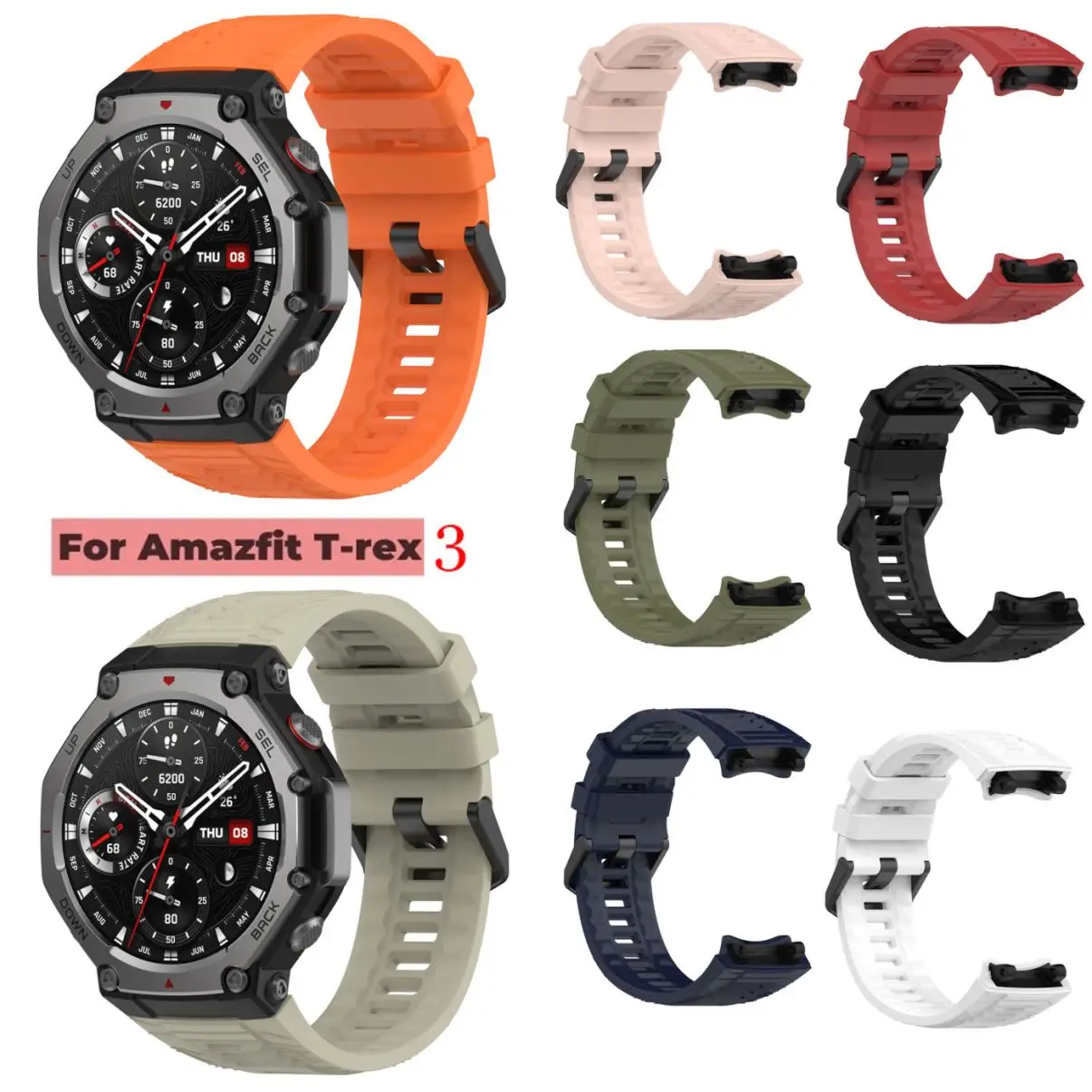 

Силиконовый ремешок для умных часов Huami Amazfit T-REX 3, ремешок для часов T-Rex3, спортивный браслет с браслетом для инструментов