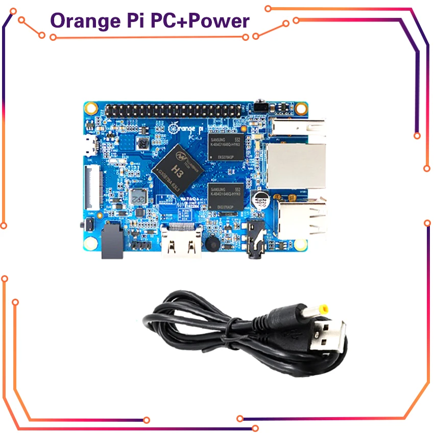 Orange Pi  PC+Power Cable,Supported Android, Ubuntu, Debian Mini Single Board OPI12