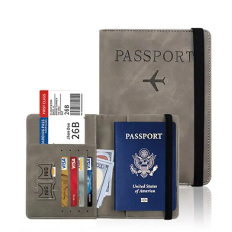 الرجال محفظة من جلد PU جواز سفر محفظة بطاقة الذكور إكسسوارات السفر اليد حمل جواز السفر بطاقات الأعمال حامل المحفظة #3