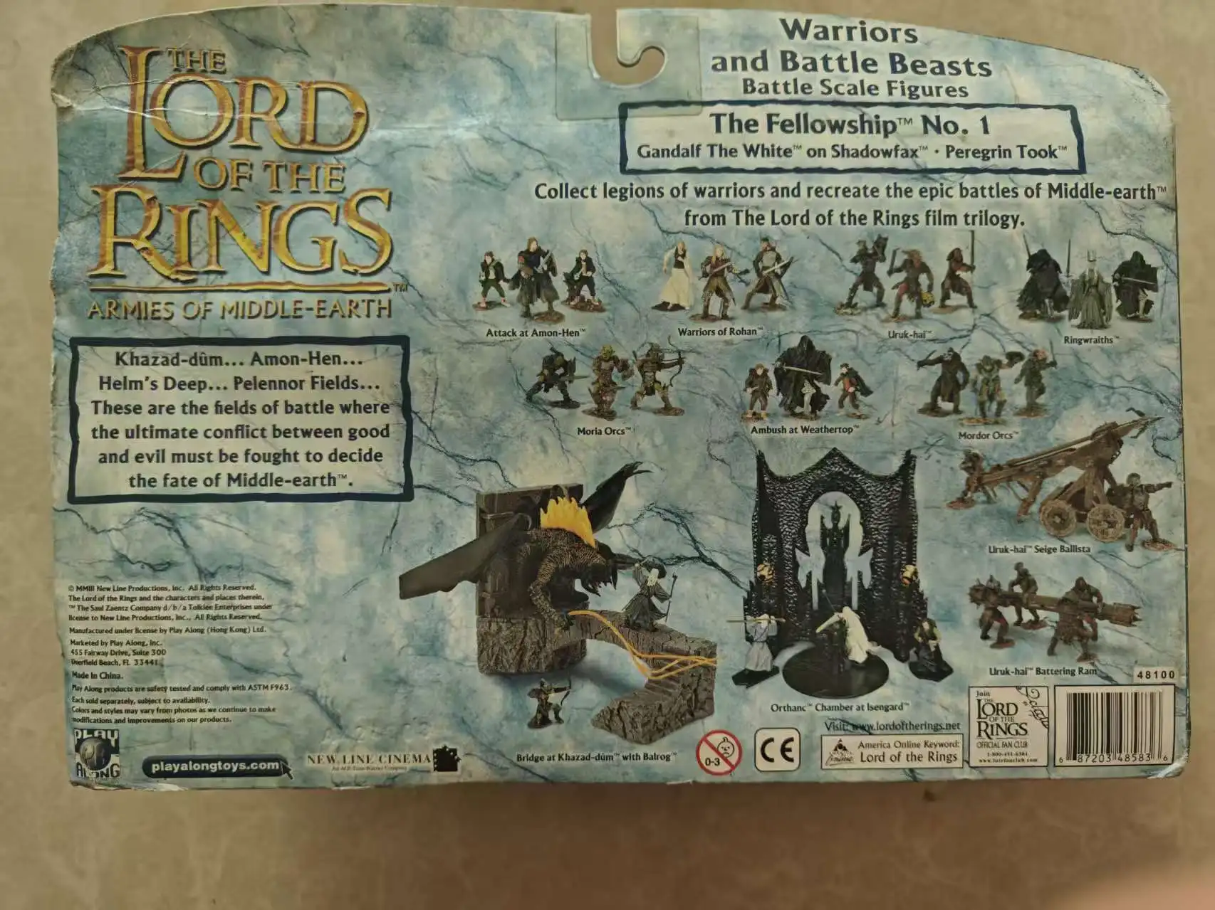 El Señor de los Anillos Ermies de la Tierra Media Gandalf El Blanco en Shadowfax y Frodo Baggins Play Along 2003 Figuras de acción