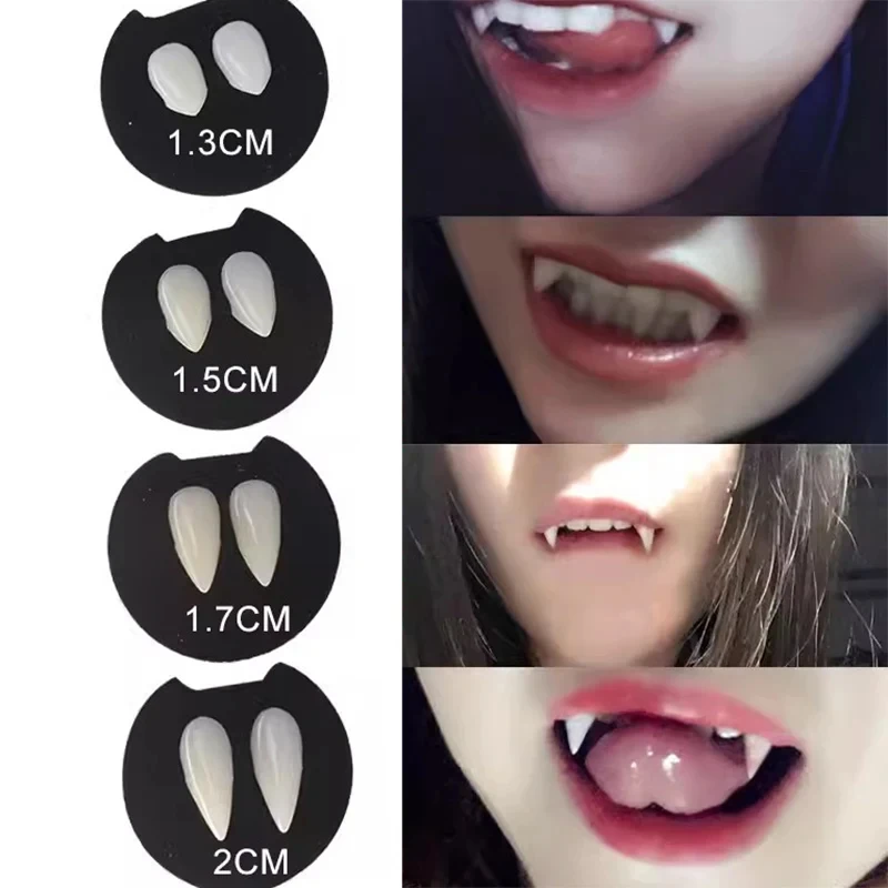 1/2/4box Vampire Teeth Fangs Dentures Props Halloween Costume Props False Teeth Solid Glue Denture Adhesive Halloween Party