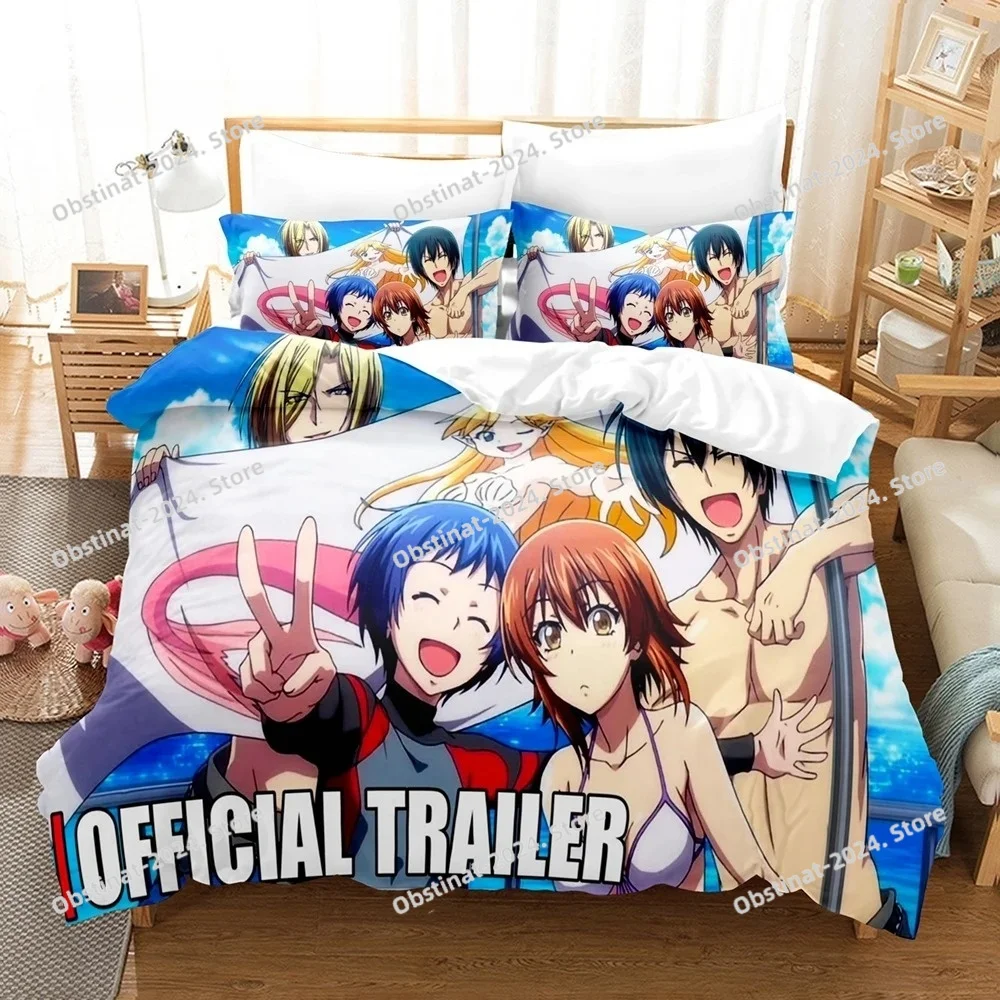 

GrandBlue Bedding Set Single Twin Full Queen King Size Bed Set Kids Bedroom Duvetcover Sets Anime GrandBlue bed sheets set