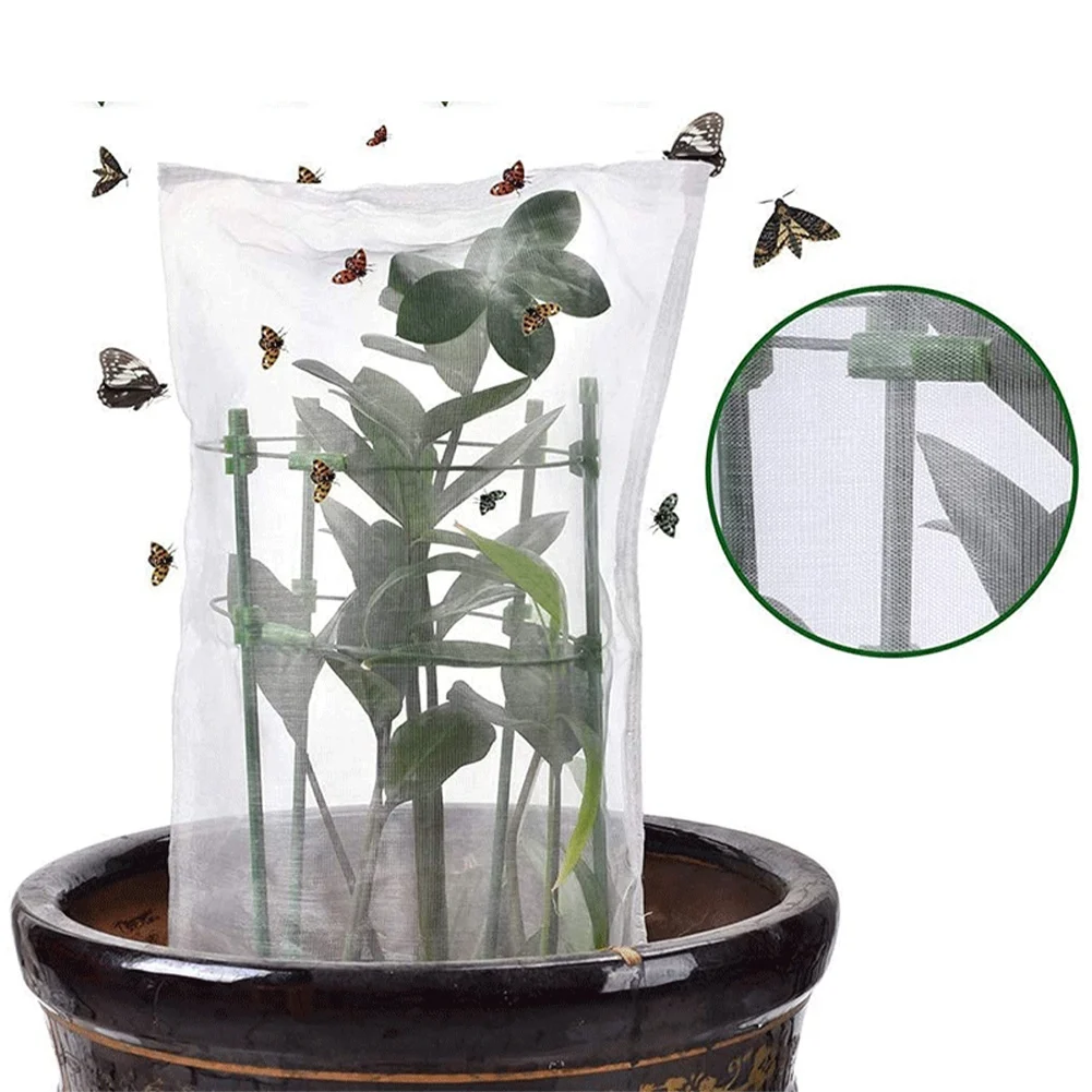 LICE-Vogel Barrière Netting Mesh Met Trekkoord, tuin Bug Netting Plant Cover Voor Beschermen Plant Bloem Van Insect Vogel 2 Stuks