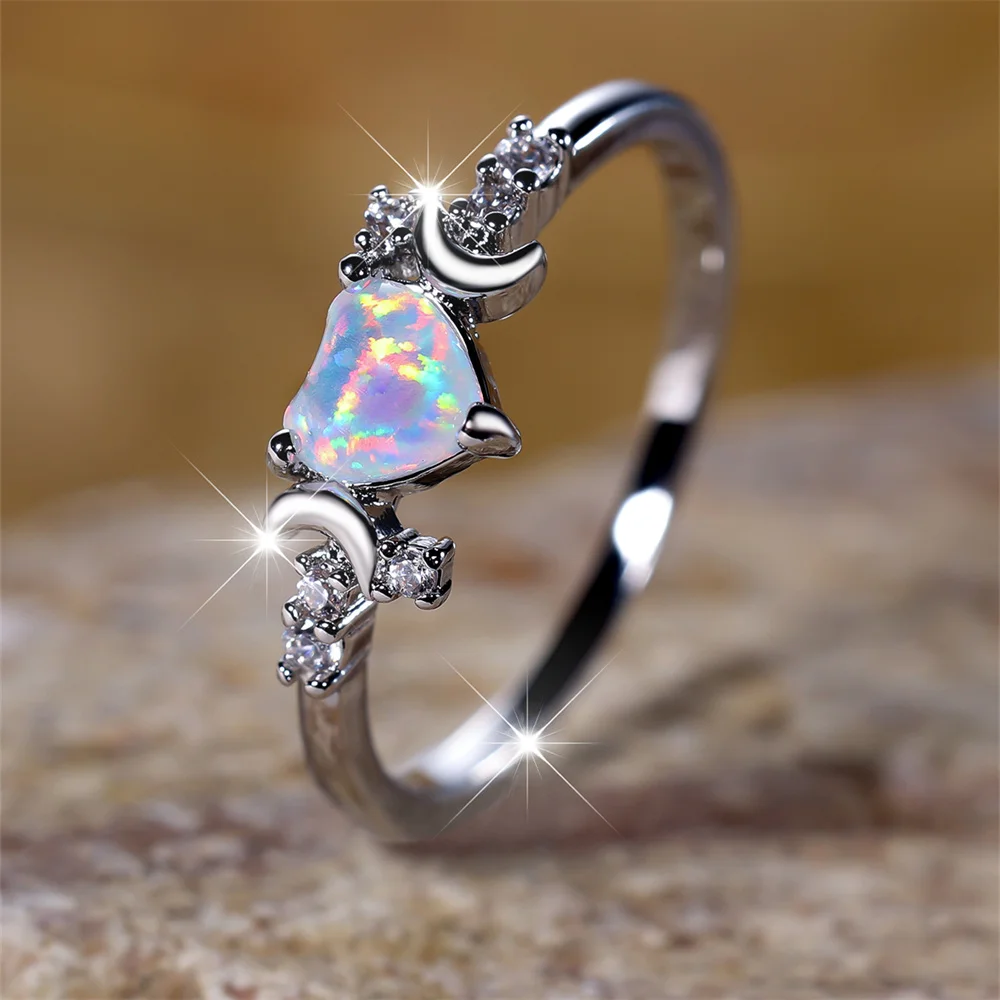 White Fire Opal Heart - Image 6