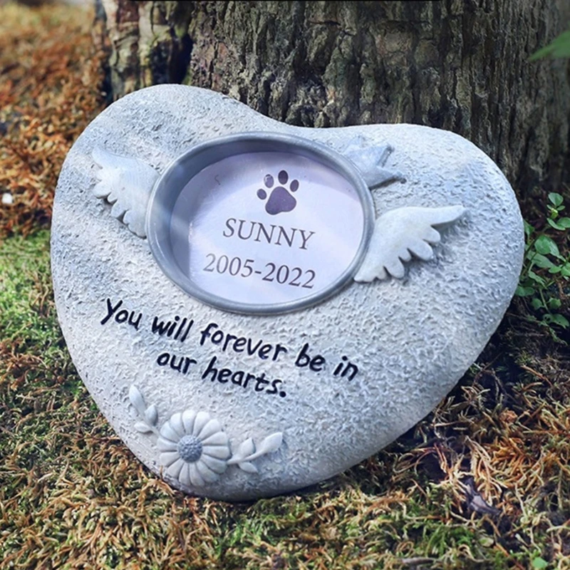 Handcrafted Resin Pet Photo Frame Memorial Gift Tomestone For Dog Cats Loss Desktop Display Backyard Remembrances best sale