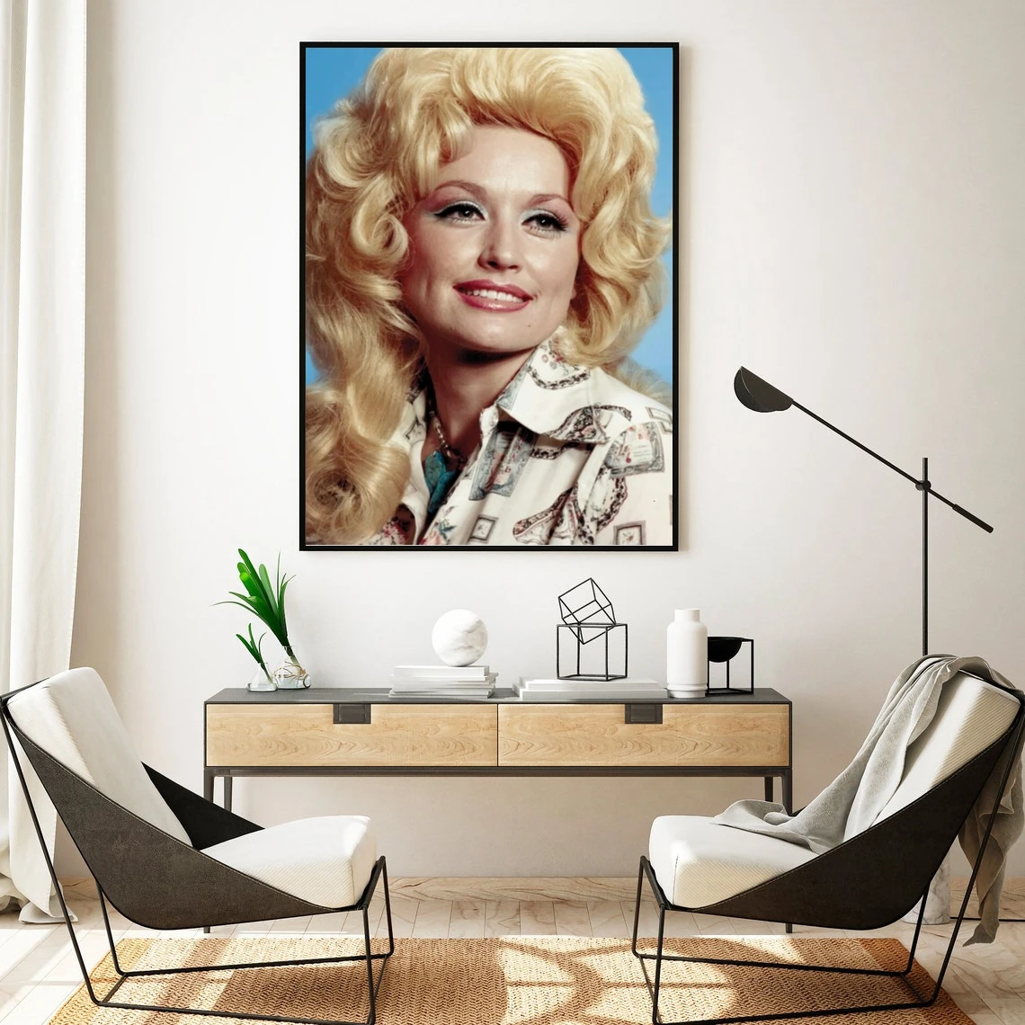 Dolly Parton full face photo Print Canvas Poster Wall Painting Home Decor (Unframed)