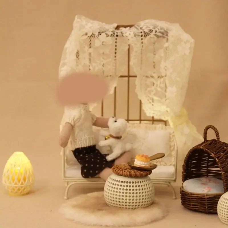 

Iron Sofa Toy Doll House Decoration RustProof Couch Model Figurine for Kids Roleplay Game Craft Project Furniture A2UB