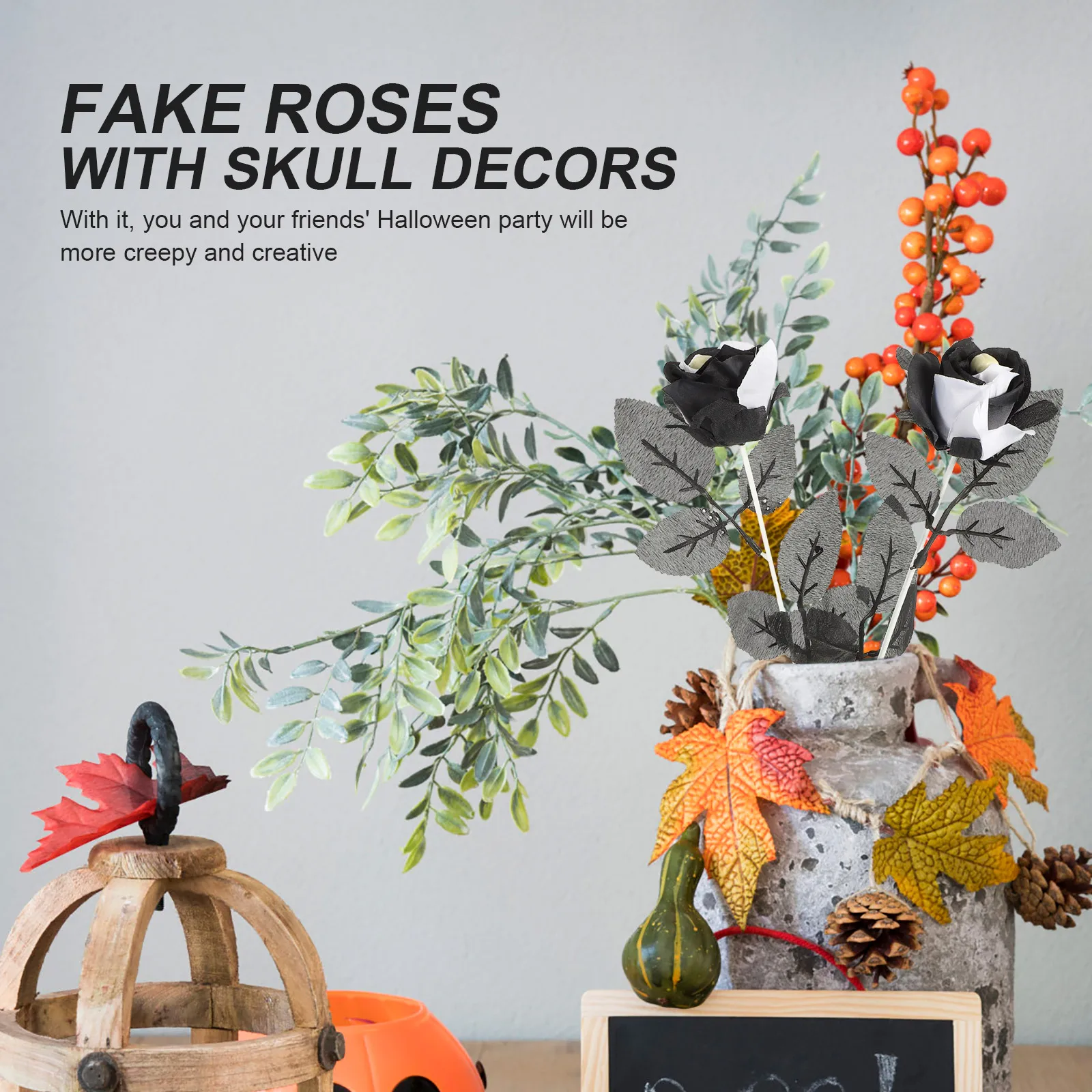

Skull Roses Outdoor Skullhead Artificial Halloween Decoration Polyester Bouquet