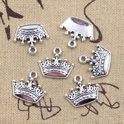 30pcs Charms Crown 15x18mm Antique Silver Color Pendants DIY Crafts Making Findings Handmade Tibetan Jewelry