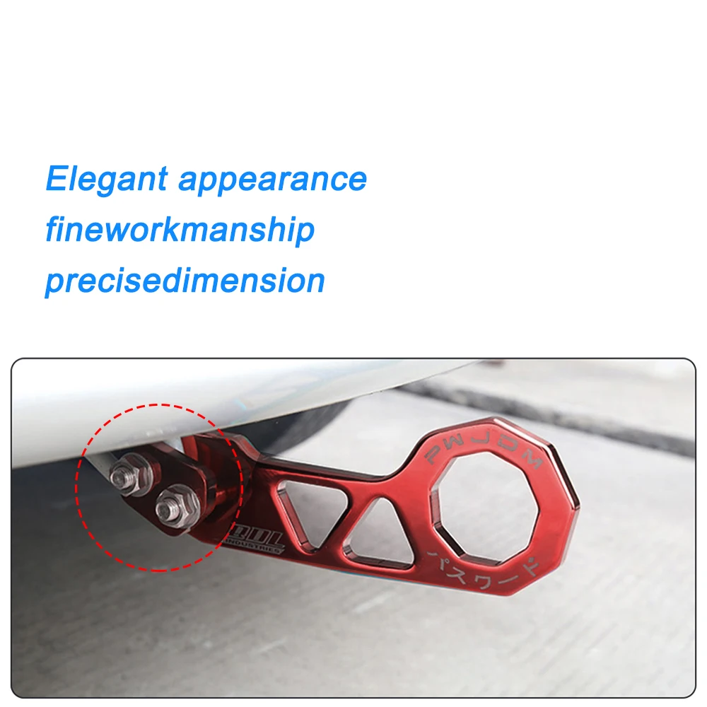 Barra de remolque rómbica para parachoques trasero de coche, herramientas de remolque universales de aleación de aluminio para JDM, gancho de remolque delantero, AK-8108