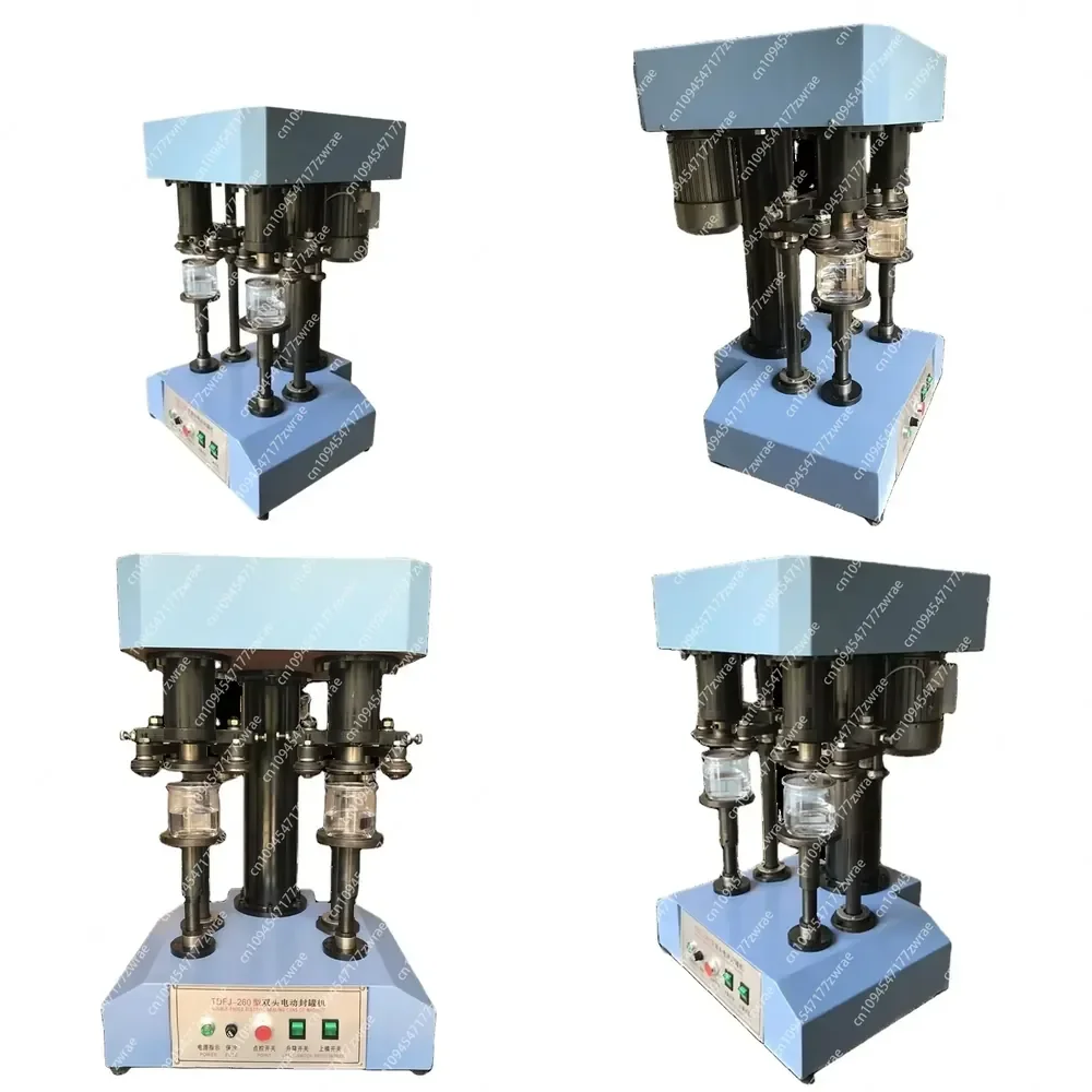 Semi-Automatic Double Head Round Aluminium Beer Plastic PET Tuna Tin Paper Beverage Drink Can Sealing Closing Machine