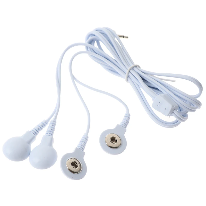 2.5mm 4 Way Machine Massager Electrode Electrode Pads TENS Unit Lead Wires Cables for Tens EMS Standard Connection Massage